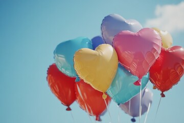 Wall Mural - Heart Shaped Balloons