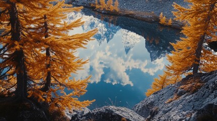 Wall Mural - mountain lake scenery