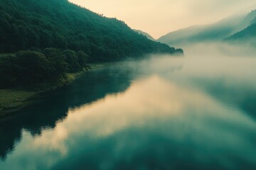 Wall Mural - lake surrounded by trees