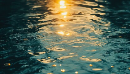 Aufkleber - Golden Hour Water Reflections: Teal and Orange Sunset Hues