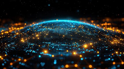 Poster - Global Network Sphere - Digital Earth Abstract Background