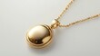 © Napasnan - Elegant Gold Pendant with Chain on Soft White Background