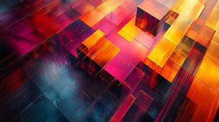Fototapete - Stunning colorful abstract painting with vibrant hues and dynamic brushstrokes creating a mesmerizing visual experience