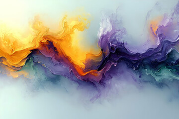 Poster - Abstract Paint Waves in Light Colors
