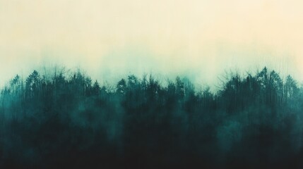 Poster - Elegant forest silhouette in pencil creates a serene atmosphere during dusk