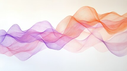 Fototapete - Elegant pastel waves created with delicate pencil strokes showcasing a serene flow of colors
