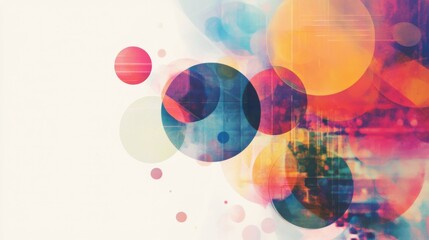 Poster - Creative double exposure illustrating financial growth with vibrant colors and shapes in abstract artistry