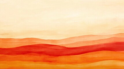 Poster - Bold amber and coral striped pattern creates a warm and inviting atmosphere in a minimalist design