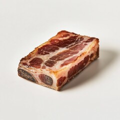 Poster - Crispy bacon slice isolated on a clean white background ready for breakfast or snack time