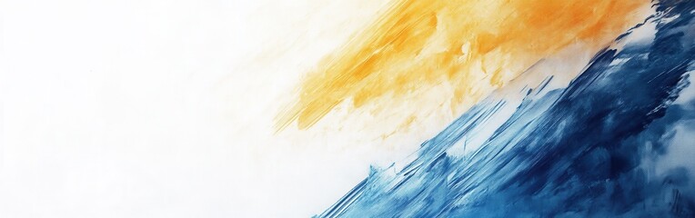 Aufkleber - Bold pencil marks create artistic patterns on an elegant white canvas with vibrant hues of orange and blue