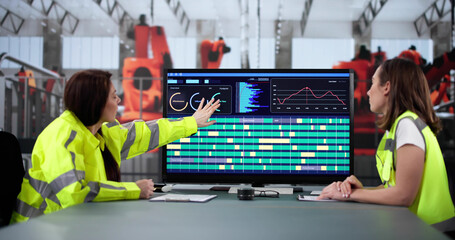 Poster - Young engineers develop automated manufacturing system at modern factory
