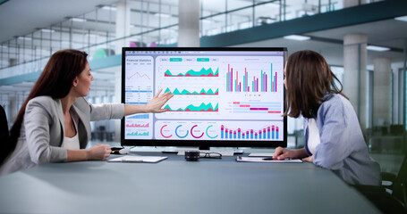Poster - Successful Entrepreneur Analyzing Business Growth Data