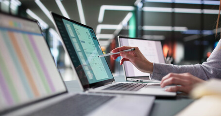 Poster - Female Accountant Managing Online Invoices