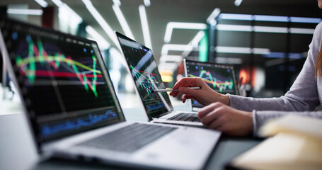 Poster - Professional Businesswoman Analyzing Stock Market Data