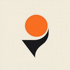 Poster - Abstract Orange Circle Held by Black Hand Graphic
