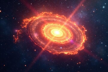 Wall Mural - Glowing spiral nebula, dramatic light rays across space, celestial, space, background