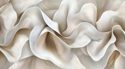 Wall Mural - Beige fabric folds, swirling texture, abstract background, design element, website backdrop