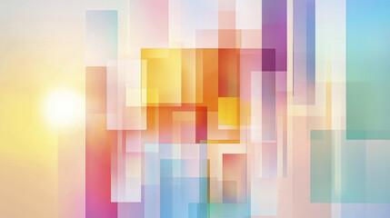 Poster - Colorful abstract geometric shapes create serene atmosphere with soft light
