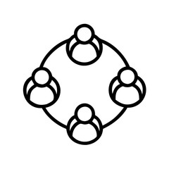 Poster - Circle of friends, symbol of community, minimalist design, black outline on clear background
