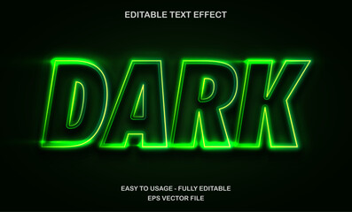 Poster - Dark text effect, green neon light futuristic text style
