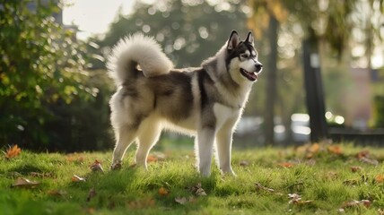  Portrait of a happy Husky dog