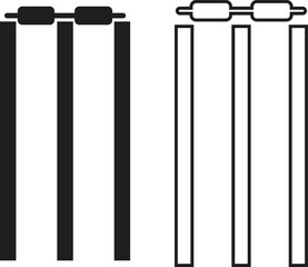 Fototapete - Set of cricket wicket icons in trendy flat and line styles. Cricket related art vectors illustration collection. Sports sign for mobile app and web design pictogram isolated on transparent background.
