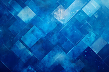 Poster - Abstract Blue Geometry, A Textured Composition of Squares, Lines, and Subtle Gradients Creating a Modern and Serene Visual Experience for Backgrounds and Designs