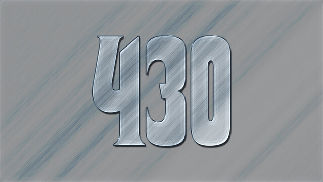 3D Glass effect number design of 430, glassy background.
