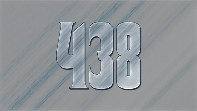 3D Glass effect number design of 438, glassy background.