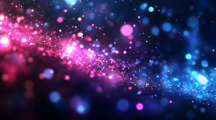 Poster - Captivating Cosmic Dance, A Mesmerizing Display of Pink and Blue Bokeh Lights Unleashing a Celestial Symphony of Color and Sparkle in a Stunning Visual Feast
