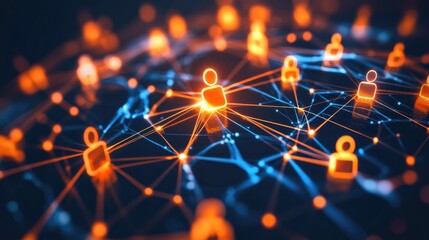 Poster - Global Network Connection , A Visual Representation of Interconnectedness in the Digital Age