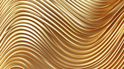 Poster - Golden waves background representing luxury and elegance, ideal for premium designs, high-end branding, and sophisticated digital art projects requiring a touch of opulence