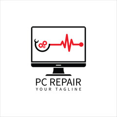 Fototapete - PC Repair Logo Template Design Vector