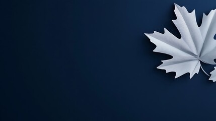silver leaf on dark blue background.