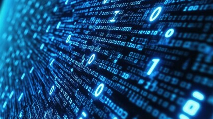 A blue background with a lot of numbers and symbols