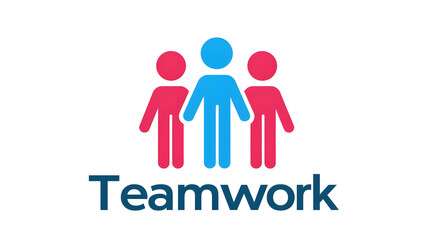 Aufkleber - Minimalistic and Elegant Teamwork Concept Logo with 3D Abstract Figures Symbolizing Support Unity and Mutual Success for Corporate Identity and Community Building