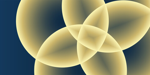 Poster - Abstract Background, Header or Banner Design with Large Golden and Gray Intersecting Globes, Bubbles Pattern - Multi Purpose Creative Wide Scale Template for Web in Editable Vector Format