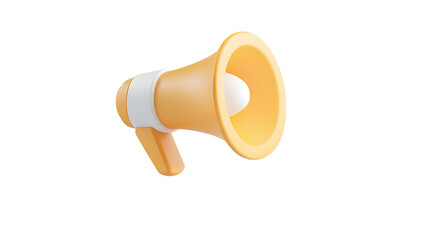 Aufkleber - Advanced 3D Yellow Loudspeaker Icon with Sleek Modern Design Set Against White Background Emphasizing Digital Communication Media Broadcasting and Public Audio Alerts