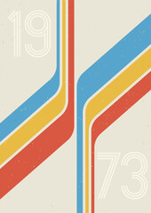 Wall Mural - 1970s background, vector poster template for 70s retro party, event, vintage colors and shapes
