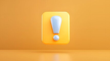 Leinwandbilder - Sleek and modern 3D warning sign with a glowing blue exclamation mark against a dark alert themed backdrop featuring various hazard symbols  This digital conveys a sense of urgency and importance