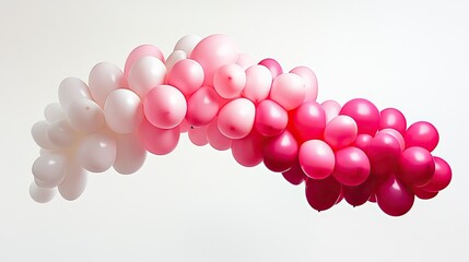 Poster - A creative ombre balloon decoration transitioning from deep pink to soft white, forming a stylish gradient.