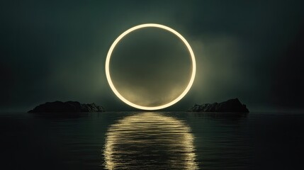 Poster - A diffused light effect creating a soft, glowing circle at the center, with the light fading smoothly to a darker background.