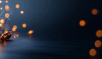Poster - Warm Glowing Lights on Dark Background for Festive Celebrations and Cozy Atmospheres in Home Decor