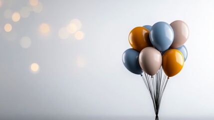 Poster - Colorful Balloons in Various Shades with Soft Bokeh Background for Celebratory and Festive Occasions