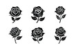 © tanbirmiah - Set of Rose flower vector illustration.
