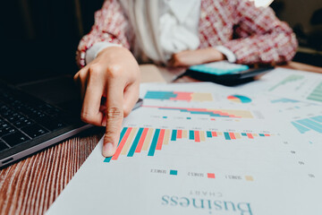 Poster - business analysis with charts and graphs for strategic planning, business concept