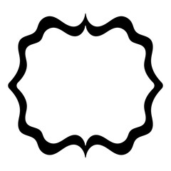 Poster - Elegant Black Wavy Frame Ornate Border in Minimalist Design
