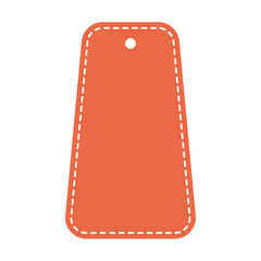 Poster - Vibrant Orange Tag Stitched Design in Simple Outline