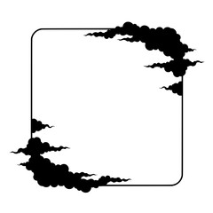 Aufkleber - Cloud Frame Silhouette: A modern graphic cloud design composed of a dark-colored frame with intricate cloud formations. Ideal for adding a touch of sophistication to any project.
