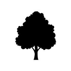 Aufkleber - Silhouette Tree: A striking silhouette of a tree, branches reaching upward, against an background, ideal for design elements.
